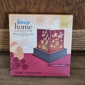 Febreze Home Collection Flameless Luminary 2 Refills Cranberry Pear Limited Edit